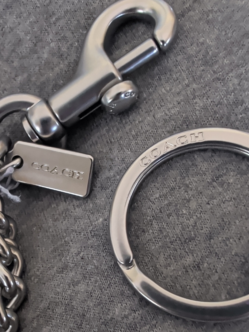 Coach Motif Chain Bag Charm In Silvertoned Hardware - Picture 12 of 13